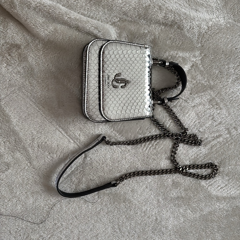 Jimmy Choo Silver Chain Crossbody Bag